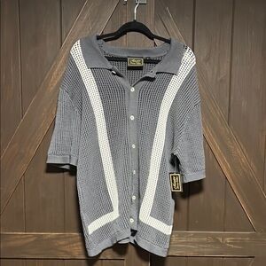 Gray and White Dress Shirt